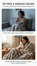 COBIJA PREMIUM PIEL DE CONEJO 2,00 x 2,00 m ✨ Máxima suavidad, abrigo y confort para tus noches