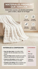 COBIJA PREMIUM PIEL DE CONEJO 2,00 x 2,00 m ✨ Máxima suavidad, abrigo y confort para tus noches